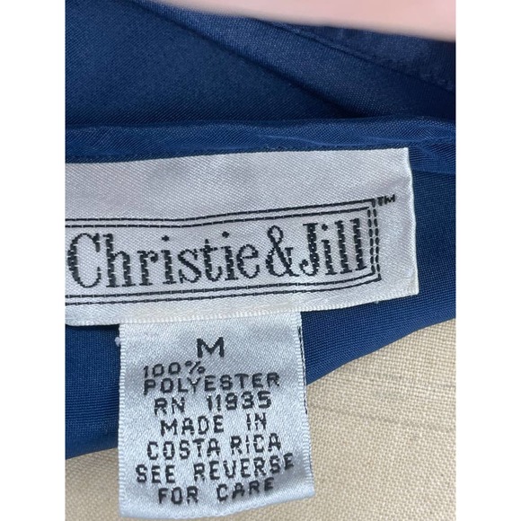 Vintage Christie & Jill Blue Short Sleeve Shirt Medium M - Picture 5 of 7